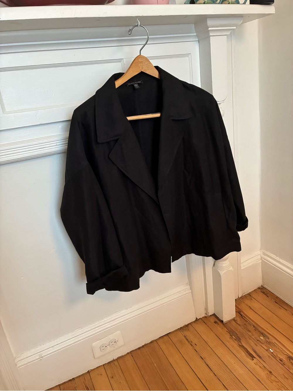 Eileen Fisher Black Women's Draped Jacket